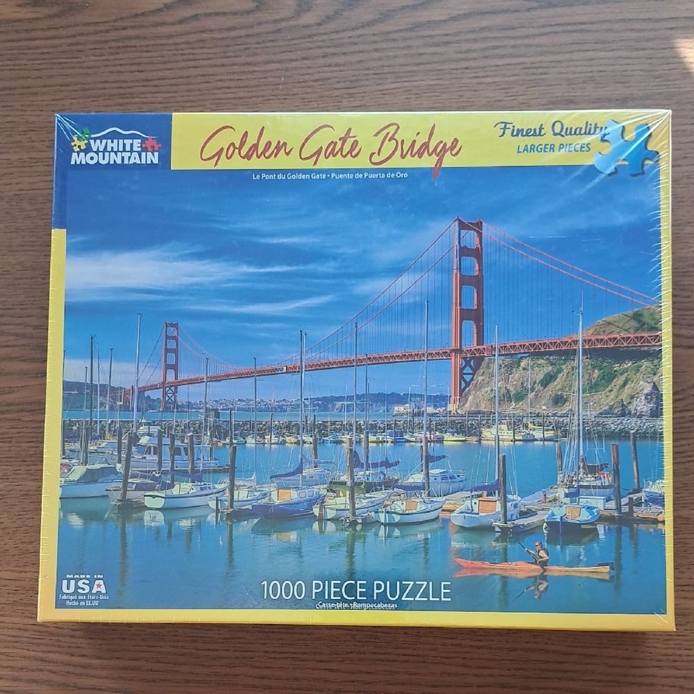 White Mountain Golden Gate Bridge Puzzle - Blue, Red, Green